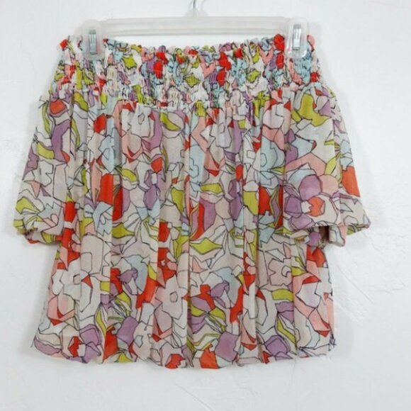 Free People Off Shoulder Floral Bubble Top - XL - Picture 8 of 10